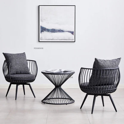 Living Room Furniture Bedroom Light Luxury Minimalist Single Sofa Chair Lounge Chair Nordic Wrought Iron Living Room Chairs