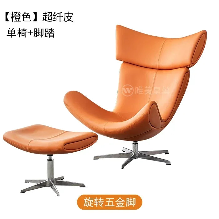 Comfortable Ergonomic Living Room Chairs Modern Leather Nordic Sofa Chairs Designer Recliner Portable Fauteuil Salon Furniture