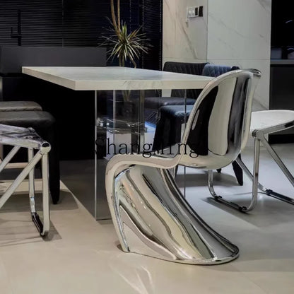 LXY simple household modern small apartment FRP electroplating armrest dining chair household leisure chair