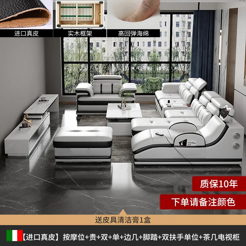 PatioLix Massage Minimalist Sofas Modern Leather Sectional Designer Sofas Lazy Luxury Cadeiras Para Sala De Estar Living Room Furniture