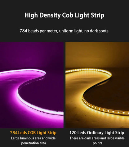 High Density 5M/Roll 784leds/m 24V RGBW RGBWW COB Led Strip RA90 12mm High Brightness Dimmable Led Strip Light