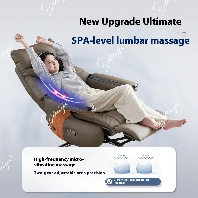 L-J Heating Massage Office Chairs Ventilation Leather Relaxing Portable Desk Chair Recliner Nordic Comfy Silla Home Office