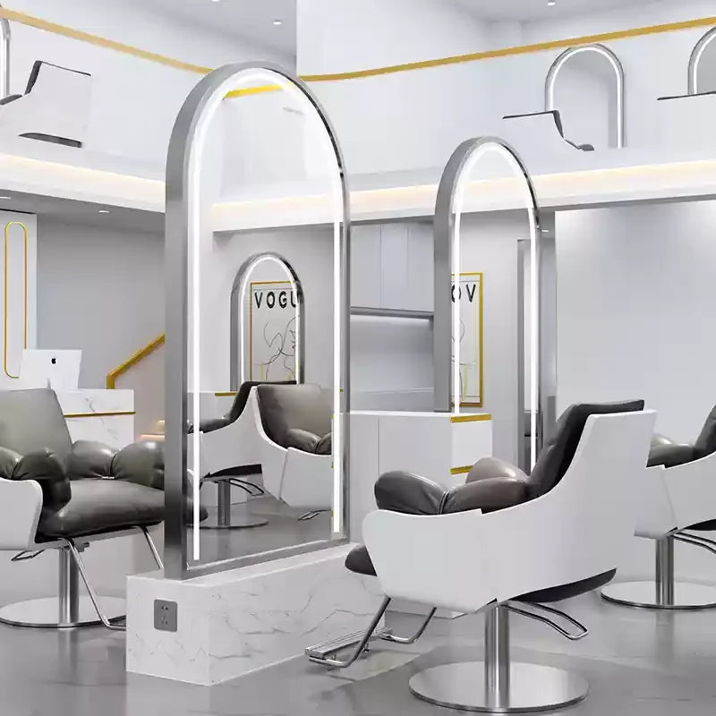 HJ Barber Shop Mirror Quick Cut Special Mirror Hair Salon Internet celebrity hair salon Full Lamp Mirror