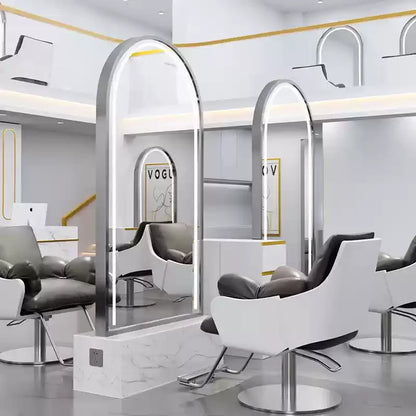 HJ Barber Shop Mirror Quick Cut Special Mirror Hair Salon Internet celebrity hair salon Full Lamp Mirror