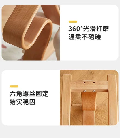 Solid wood color matching parent-child rocking horse chair Nordic light luxury toy birthday gift adults can sit