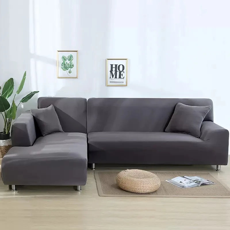 Elastic Solid Color Sofa Cover for Living Room All-inclusive Spandex Couch Cover Sectional Furniture Slipcover 1/2/3/4 Seater