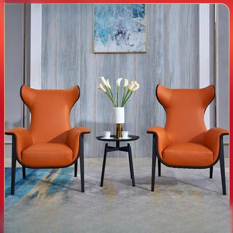 Single sofa chair, modern simple study balcony lazy Internet celebrity live leisure chair, solid wood tiger chair