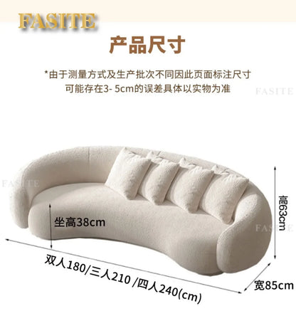 Nordic fabric sofa living room modern simple small apartment light luxury arc creative technology cloth