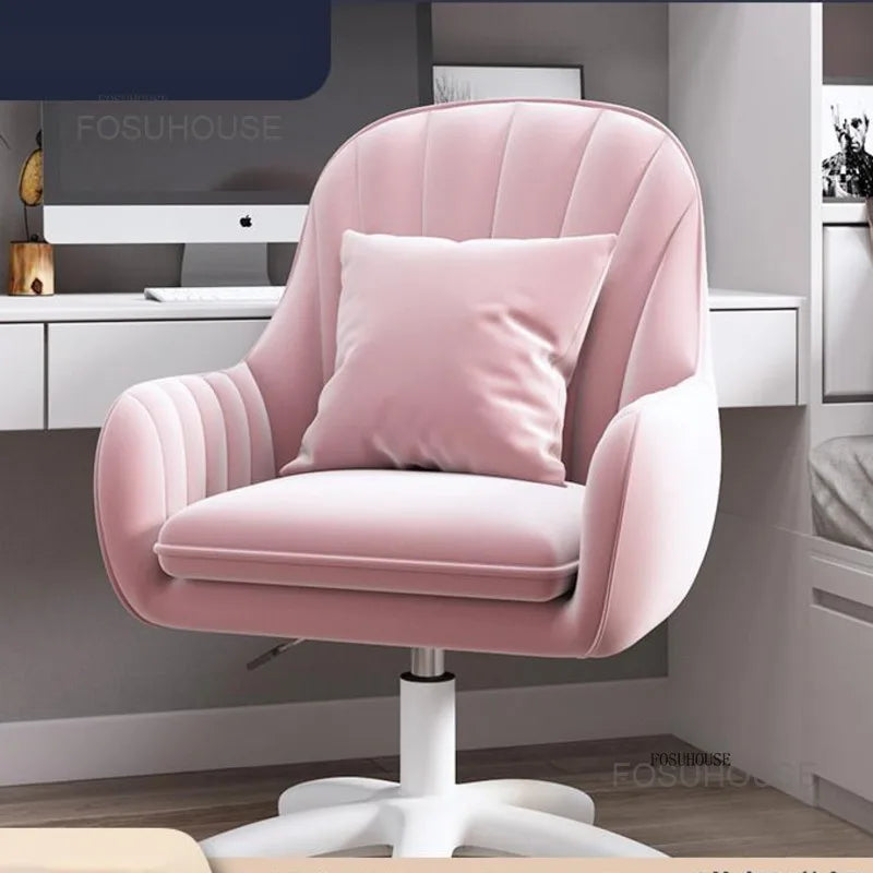 Fabric Office Chairs Family Comfortable Sedentary Armchair Lovely Bedroom Computer Chair Dormitory Swivel Chair Home Furniture