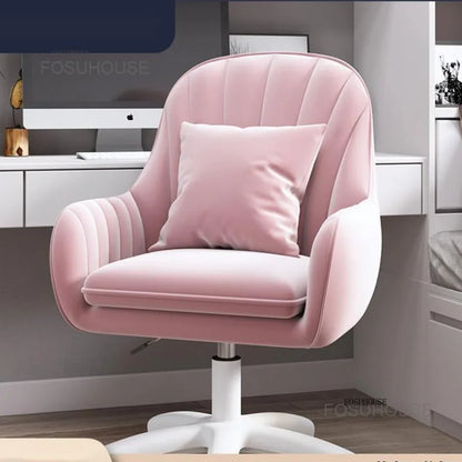 Fabric Office Chairs Family Comfortable Sedentary Armchair Lovely Bedroom Computer Chair Dormitory Swivel Chair Home Furniture