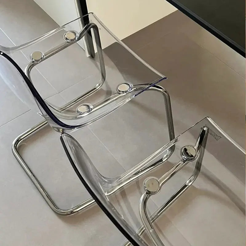 Furniture Stool Modern Transparent Chairs Designer Metal PC Plastic Dining Chair Home Creative Backrest Dining Table Stools