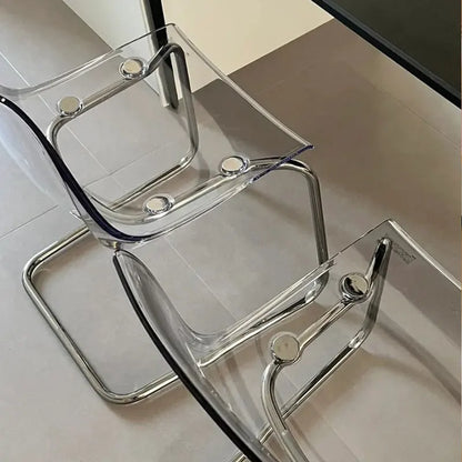 Furniture Stool Modern Transparent Chairs Designer Metal PC Plastic Dining Chair Home Creative Backrest Dining Table Stools