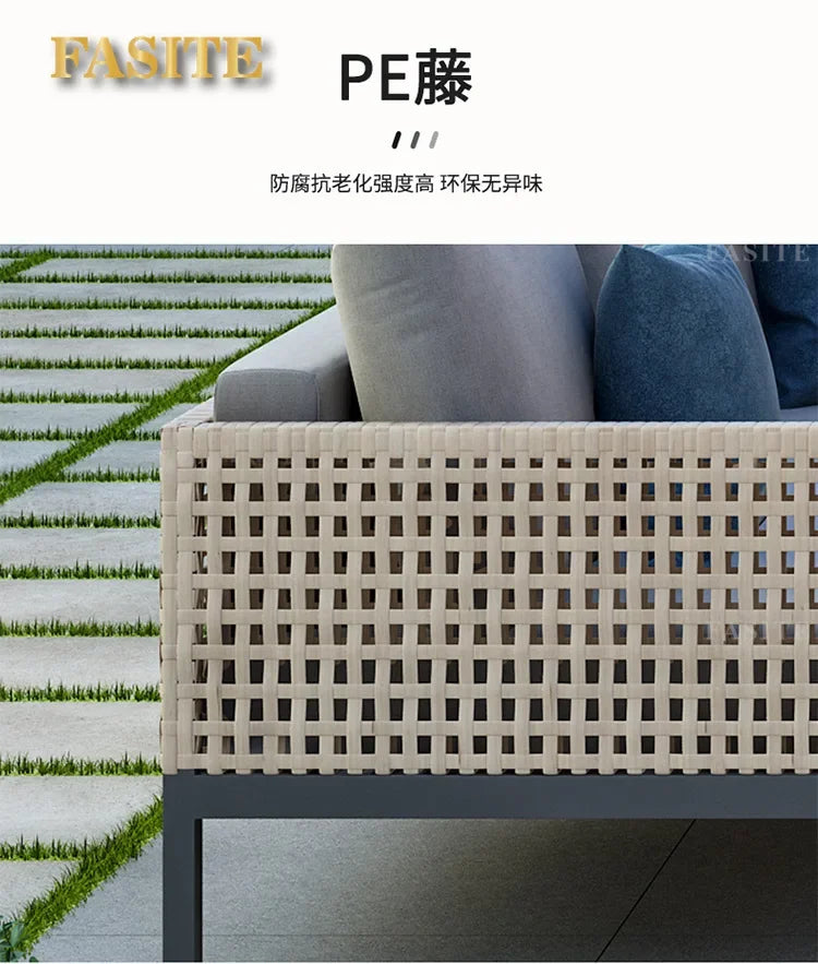 Leisure Style Outdoor Sofa Combination Living Room Balcony Open-air Leisure Rattan Weaving