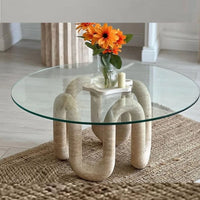 Minimalist Unique Coffee Table Transparent Aesthetic Round Nordic Coffee Table Living Room Decoration Meubles Home Furniture