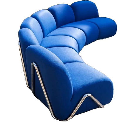 Customized single sofa antique living room stainless steel fabric arc