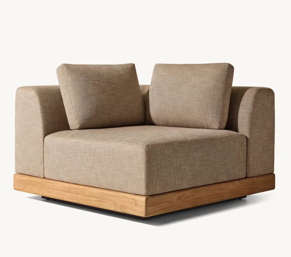 Modern Luxury All Weather Patio Garden Hotel Pool Sofa Set Outdoor Leisure Solid Wood Furniture Teak Modular Sofa L-Sectional