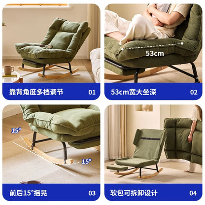 Modern Single-Person Sofa Chair Lounge Rocking Chair Recliner Living Room Balcony Relaxation with Contemporary Design