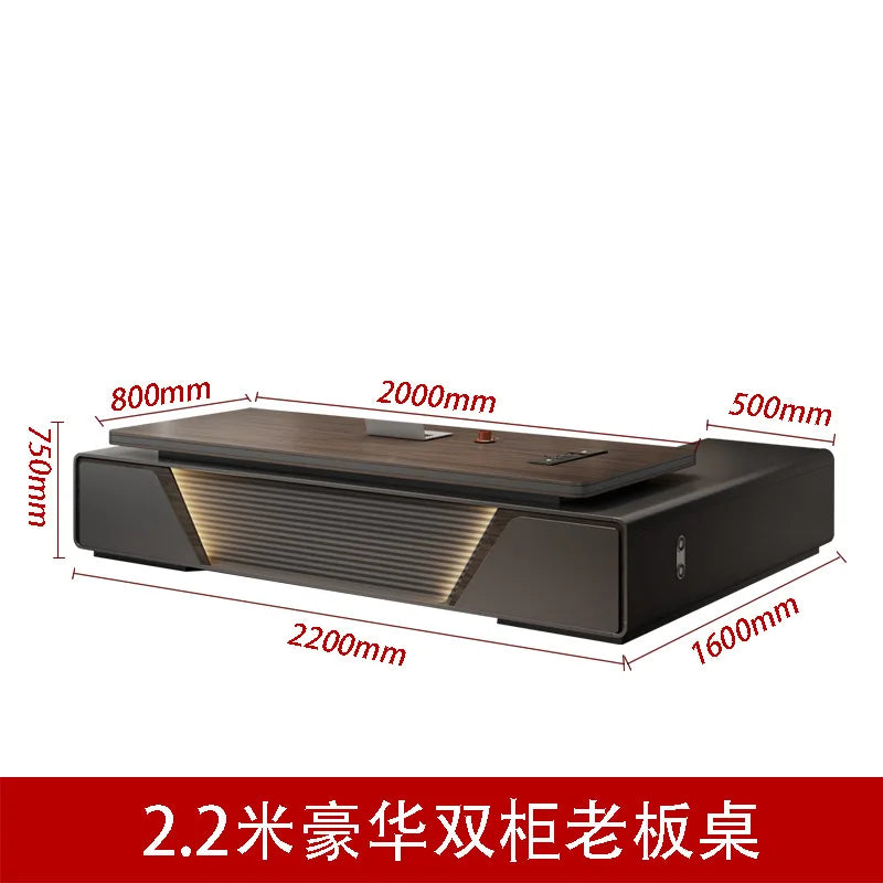 Modern boss desk light luxury high-end paint desktop large desk simple president table manager table and chair combination
