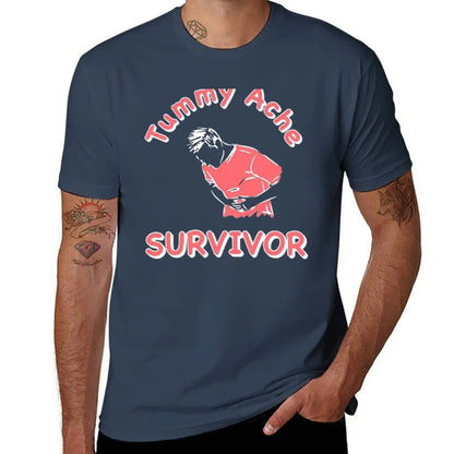 man cotton for shirt shirts Funny shirts Tummy t cotton T-Shirt graphic man for t t Ache Survivor man soft
