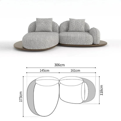 Living Room Coffee Table Designer Creative Three-person Log Style Furniture Modern Simple Modern Morocco Fabric Sectional Sofas