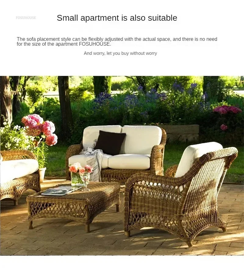 Outdoor PE Rattan Garden Chairs Balcony Courtyard Garden Waterproof Sofa Chair Outdoor Terrace Leisure Chair Outdoor Furniture T