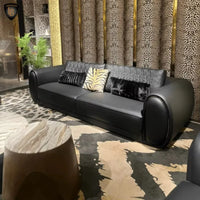 High-Quality Custom Luxury Leather Sofa Set for Living Room with Oak Legs Fabric & Sponge Customization