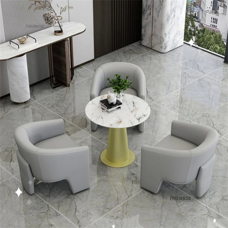 Simple Designer Flannel Backrest Living Room Chairs Light Luxury Leisure Armchair Living Room Furniture Balcony Lazy Single Sofa
