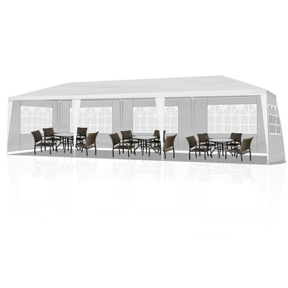 10x30 FT Canopy Outdoor Wedding Party Tent Gazebo Pavilion With 5 Walls White