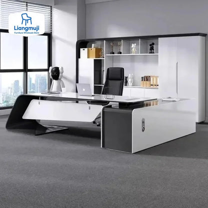 Luxury Long Office Desk Modern Design Storage Multifunctional Office Desk Display Minimalist Mesas Escritorio Trendy Furniture