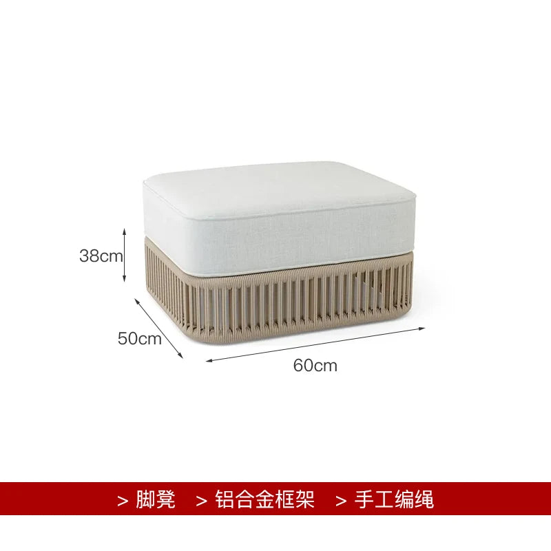 Outdoor rattan sofa, courtyard terrace, balcony, hotel terrace, homestay, garden, leisure rope sofa, coffee table combination