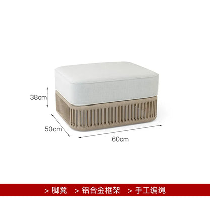 Outdoor rattan sofa, courtyard terrace, balcony, hotel terrace, homestay, garden, leisure rope sofa, coffee table combination