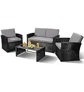 YND6-Q8 pieces outdoor Wicker rattan patio sectional furniture set.glass top table with hidden storage.7 sofa sections. oversize