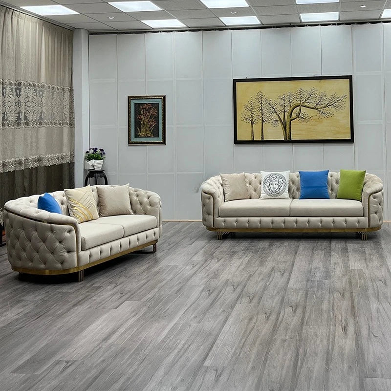 American fabric sofa Italian minimalist designer living room straight row sofa velvet European home sofa