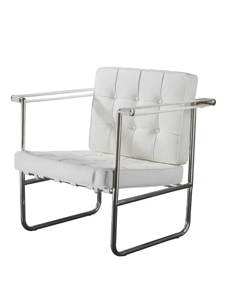 HE 113 Lounge Hans Singe Sofa Chair Leisure Chair Stainless Steel Leather PU for Living Room