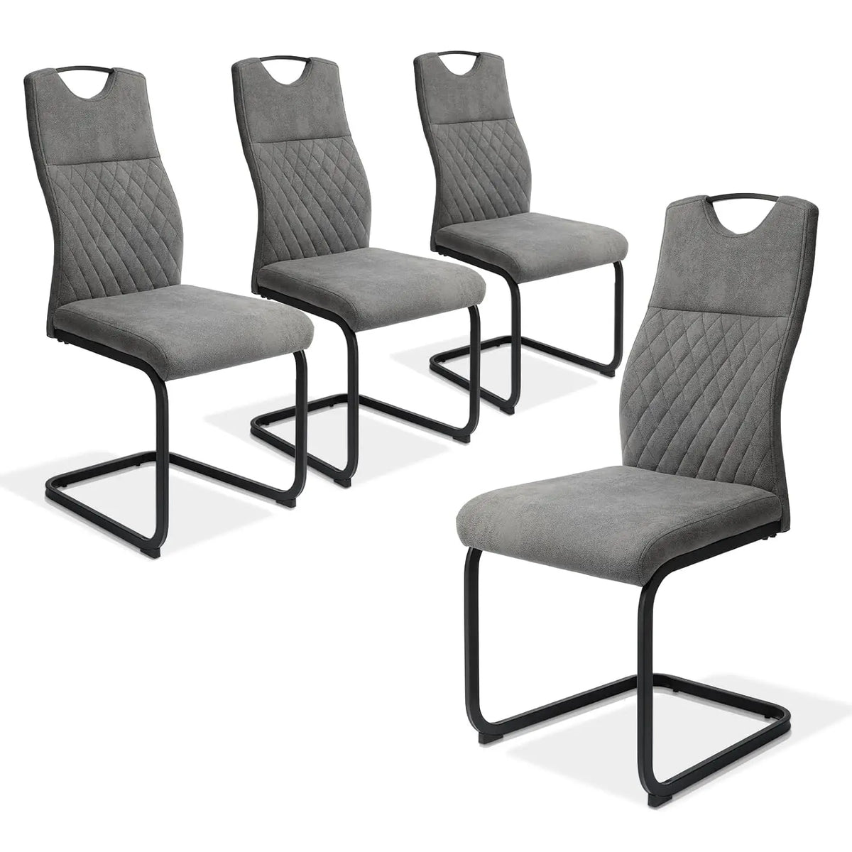 Dining Chairs Set of 2,Modern Kitchen Dining Room Armless Upholstered Side Chairs in PU Leather Cushion Seat and Sturdy