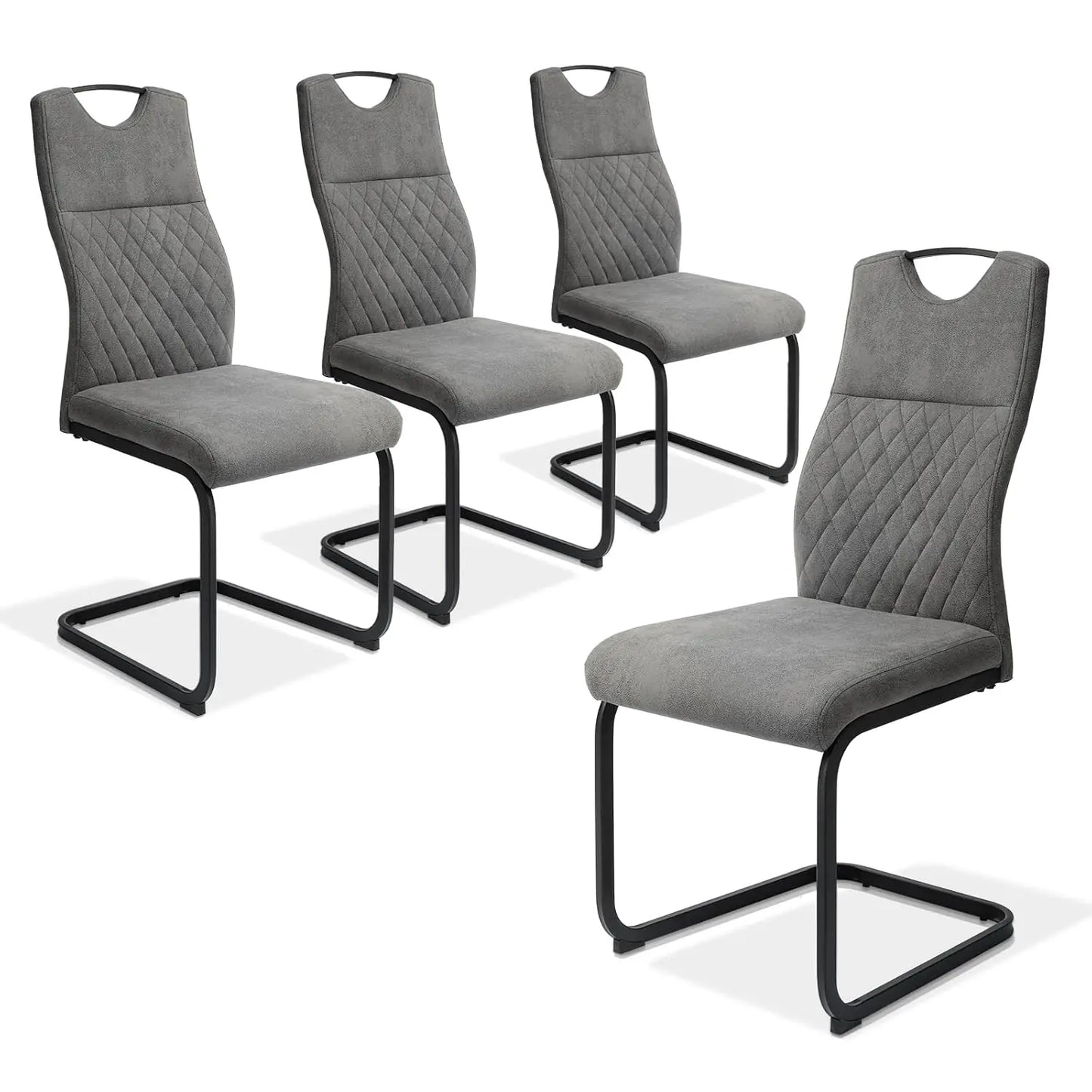 Dining Chairs Set of 2,Modern Kitchen Dining Room Armless Upholstered Side Chairs in PU Leather Cushion Seat and Sturdy