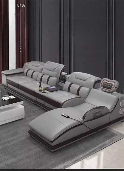Modern Artificial Leather Living Room Sofa Combination Luxury Chaise Longue High-end Sofas Living Room Furniture