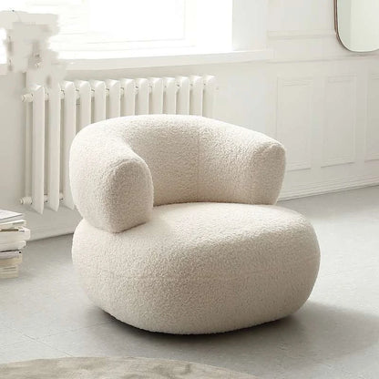 Nordic Designer Fabric Living Room Chairs Leisure Backrest Armchairs Bedroom Lambswool Luxury Single Sofa for Home Furniture