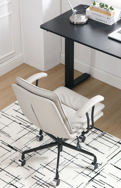 Light Luxury Leather Office Chair Computer Chair Home Comfortable Sedentary Ergonomic Chai r Study Ch air Boss Cha ir
