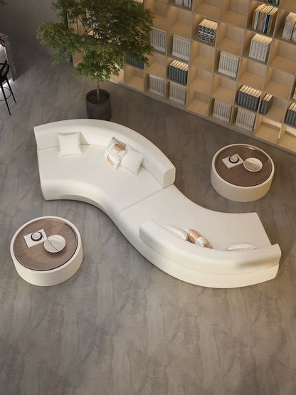 Modern curved special-shaped sofa double-sided S-shaped sofa creative lobby reception hotel beauty salon lounge area sofa
