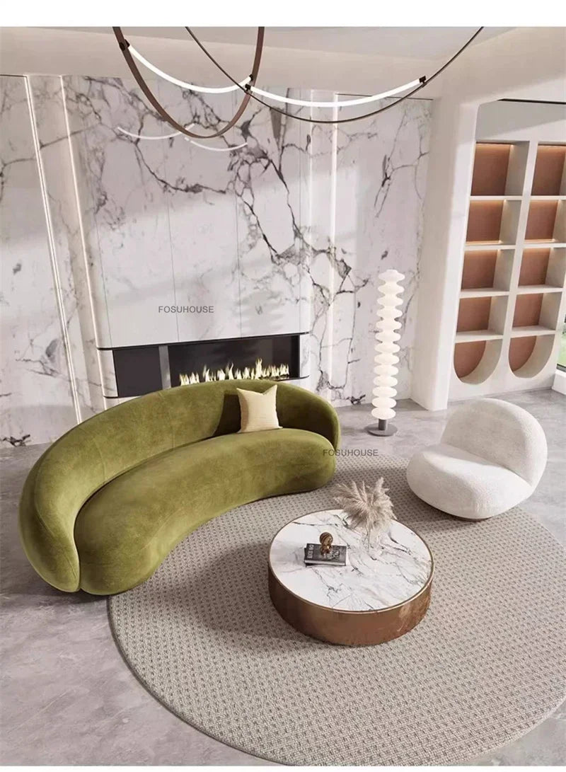 Recliner Luxury Sofa New In Floor 3 Seater Full Body Design Couch Minimalist Green Design Canape Salon Living Room Furniture