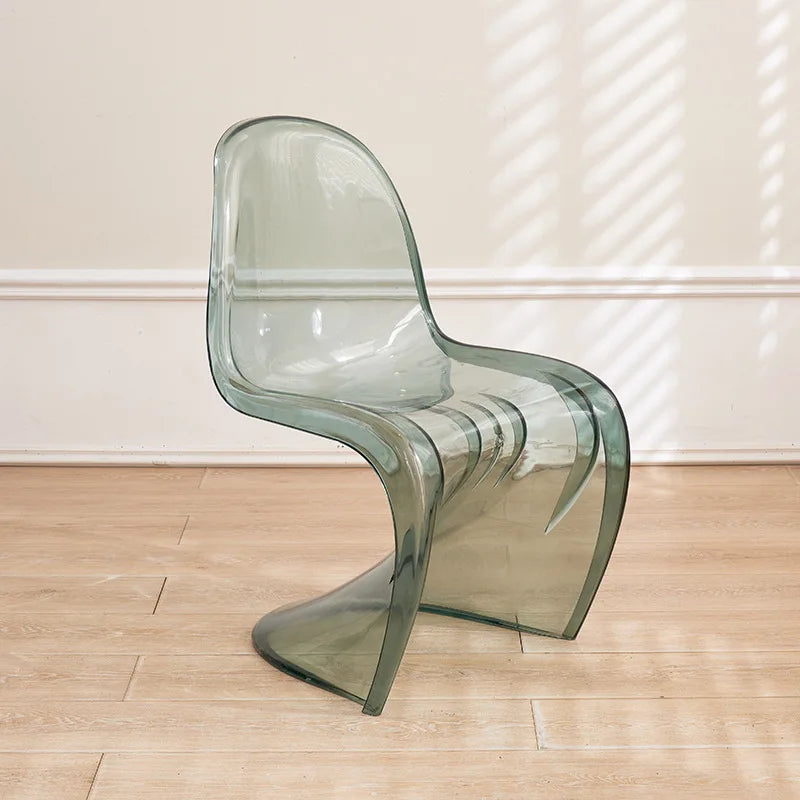 Acrylic Ghost Chair Modern Minimalist Transparent Dining Chair Designer Vanity Stool Kitchen Seating Clear Plastic Chair