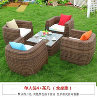 Budget-friendly Outdoor Rattan Woven Sofa, Outdoor Garden, Villa, Courtyard Balcony, Casual Corner Sofa, Coffee Table