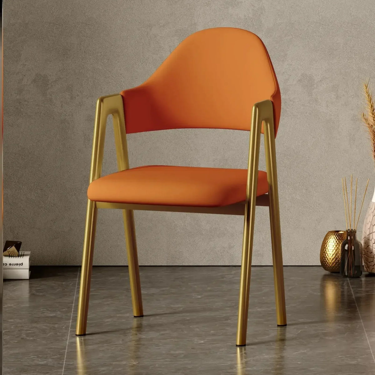 Room Dresser Dining Chairs Home Mid Century Modern Furniture Metal Skeleton Armchair Simple Makeup Armchair Kitchen Furniture