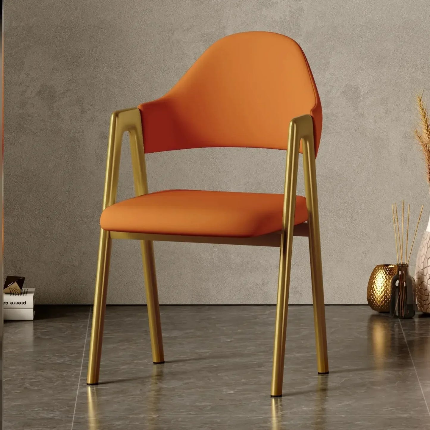 Room Dresser Dining Chairs Home Mid Century Modern Furniture Metal Skeleton Armchair Simple Makeup Armchair Kitchen Furniture