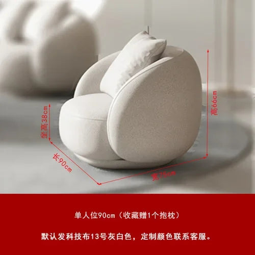 Nordic fabric sofa living room modern simple small apartment light luxury arc creative technology cloth