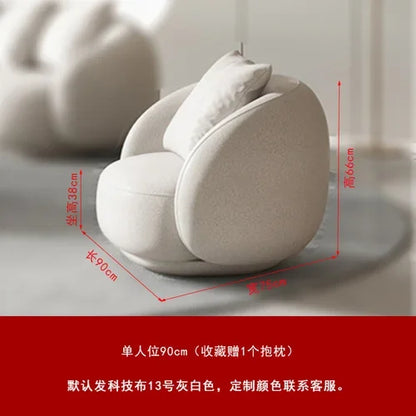 Nordic fabric sofa living room modern simple small apartment light luxury arc creative technology cloth