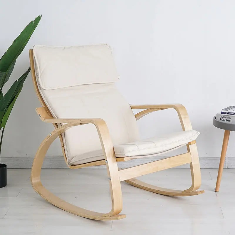 Simple and modern Nordic Boang rocking chair easy chair solid wood recliner lazy pregnant woman chair balcony lounge