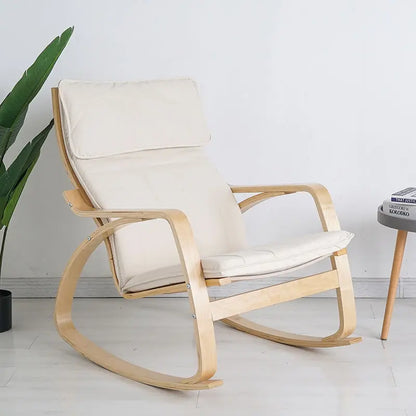 Simple and modern Nordic Boang rocking chair easy chair solid wood recliner lazy pregnant woman chair balcony lounge