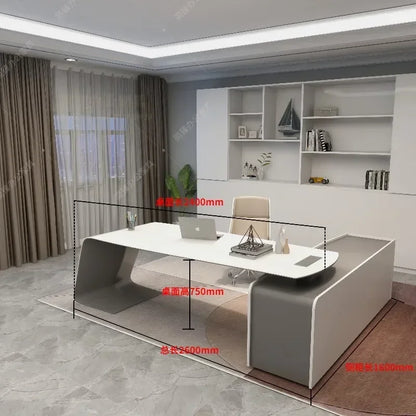 Minimalist Luxury High-end Designer Office Desk Fashionable High-end Modern Simple European Aesthetic Scrivania Trendy Furniture